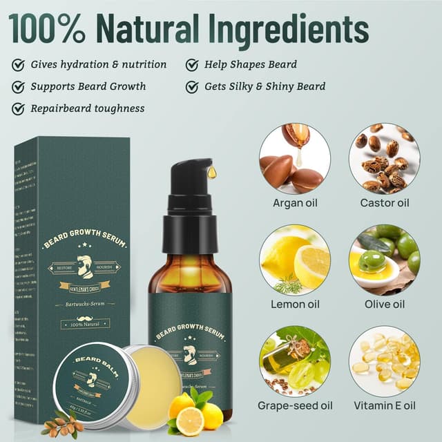 Detalle de KHOLEZ Beard Growth Kit with 30 ml serum