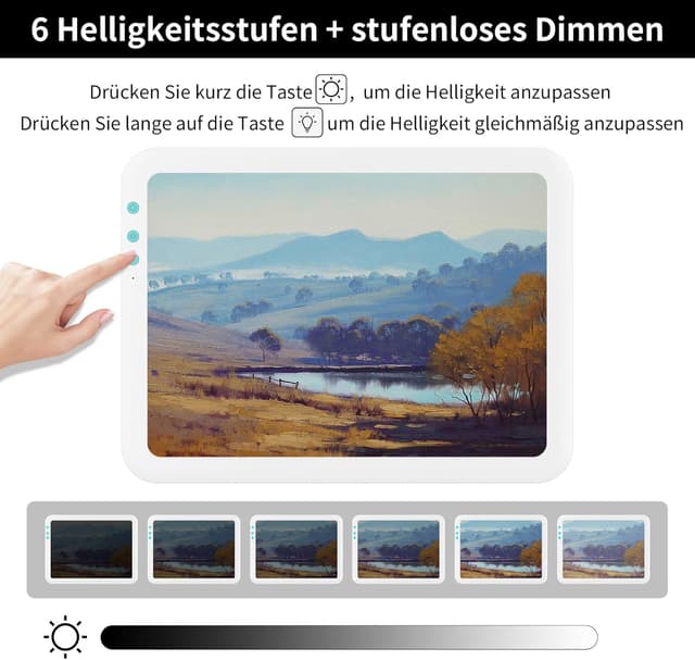 Thumbnail 3 de TOHETO A3 Mesa de Luz LED Recargable Brillo Ajustable