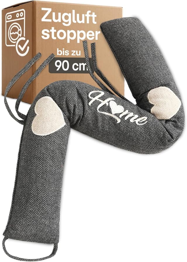 Detalle de Praknu Zugluftstopper für Türen 90 cm – waschbarer, extra schwerer Windstopper in Grau