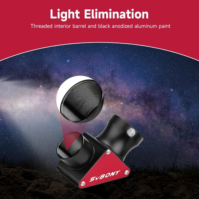 Thumbnail 6 de Svbony SV188P : diagonale miroir diélectrique 1,25” à 90° pour télescopes réfracteurs