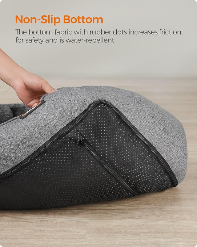 Detalle de Feandrea Dog Bed linen-look 60 x 50 x 21 cm