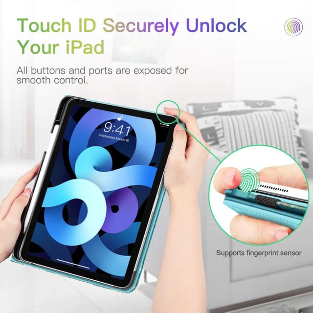 Detalle 2 de FINTIE Multi-Angle Folio Case for iPad Air 11-inch (M4/M3/M2) & iPad Air 10.9-inch (2022) — Blossom