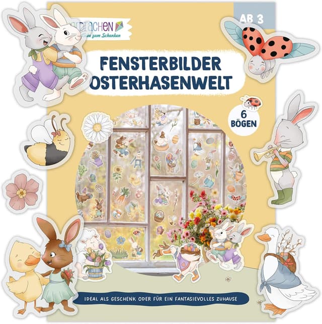 Imagen de Papierdrachen Fensteraufkleber Osterhasenwelt 6 Bögen en OfertitasTOP