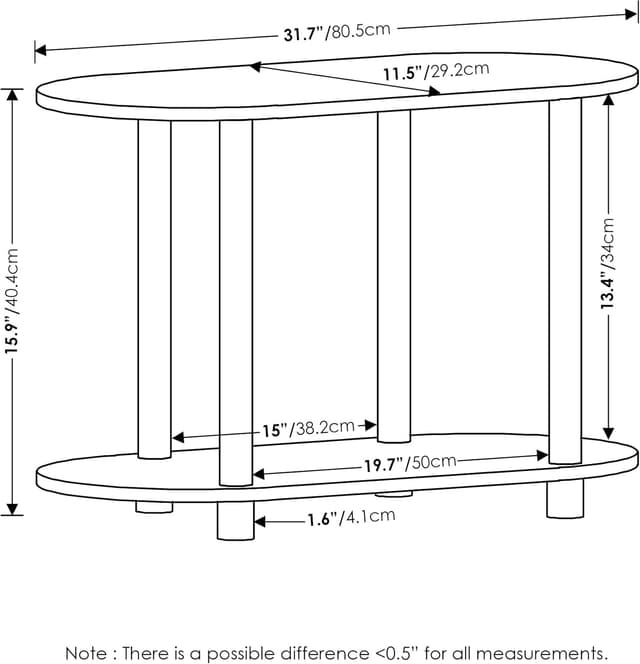 Detalle de Furinno Turn-N-Tube tavolino ovale 7 kg