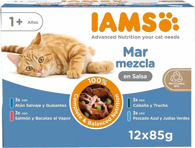 Detalle de IAMS Advanced Nutrition Sea Collection - Alimento húmedo para gatos 🐱