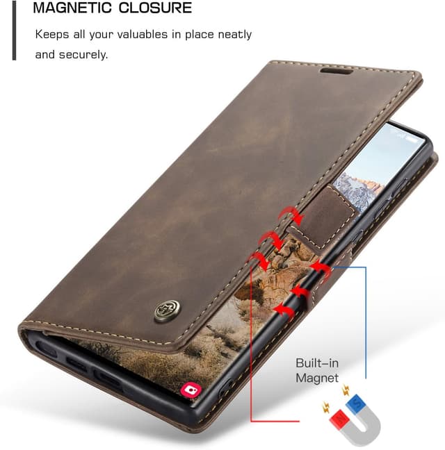 Detalle 2 de Lxisxcna Schutzhülle für Samsung Galaxy S24 Ultra 5G (6,8 Zoll) mit Kartenhalter, magnetischem Ständer und Flip-Case