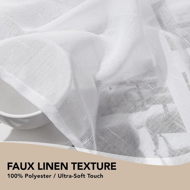 Thumbnail 3 de Deconovo Voile Vorhang 280x140 Weiß