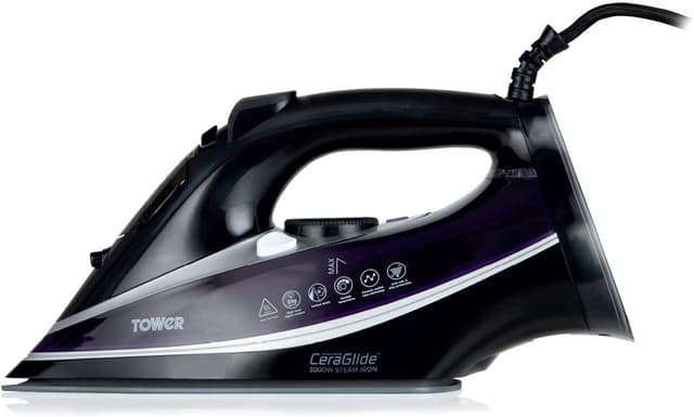 Detalle de Tower Ceraglide Ultra Speed Iron T22013PR with Ceramic Soleplate, 3100W Steam Boost