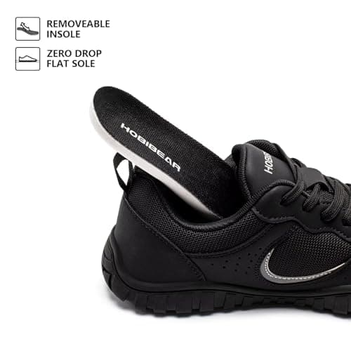 Detalle de HOBIBEAR zapatos barefoot para mujer con caja de dedos ancha y suela cero drop