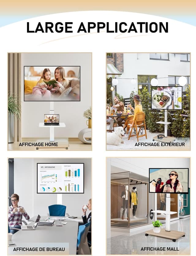 Thumbnail 2 de Support TV roulant 32-70 pouces