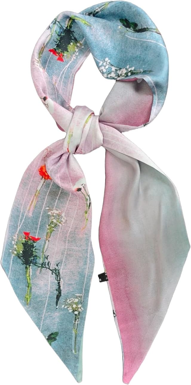 Detalle de GIMIRO Satin Seidenschal 148 x 13,5 cm – Krawatte Double Layer fürs Outfit