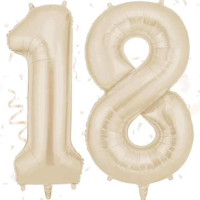 Detalle de AOOSU Ballon 18 Ans Couronne Blanc 101 cm