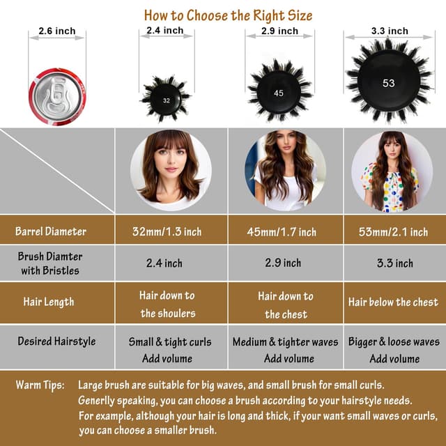 Thumbnail 6 de Elfirly Rundbürste zum Föhnen 45 mm