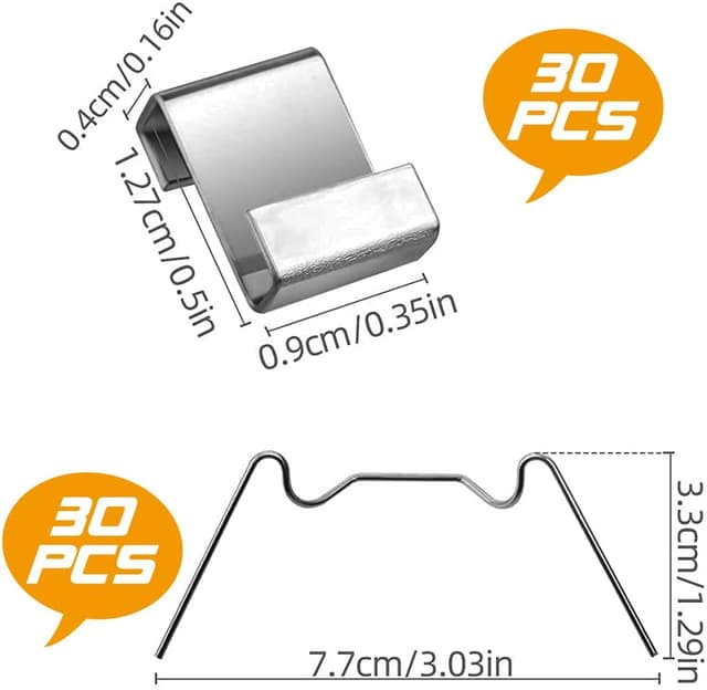 Detalle 2 de 60 Stainless Steel Greenhouse Clips for Glass