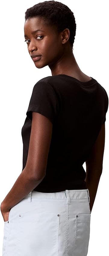 Thumbnail 6 de Calvin Klein Woven Label Rib tee camiseta XXS, 95% algodón