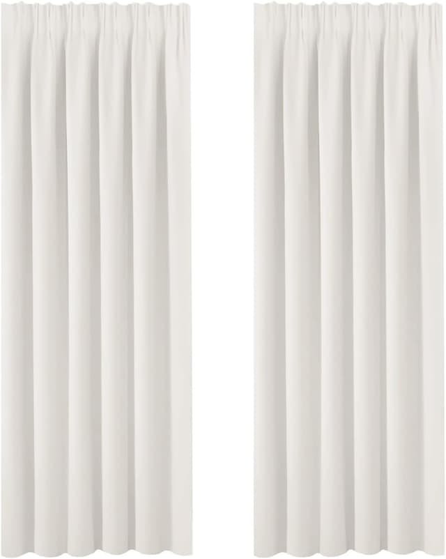 Detalle de BellaHills Blackout Curtains 66 x 90 in Ivory 🪟