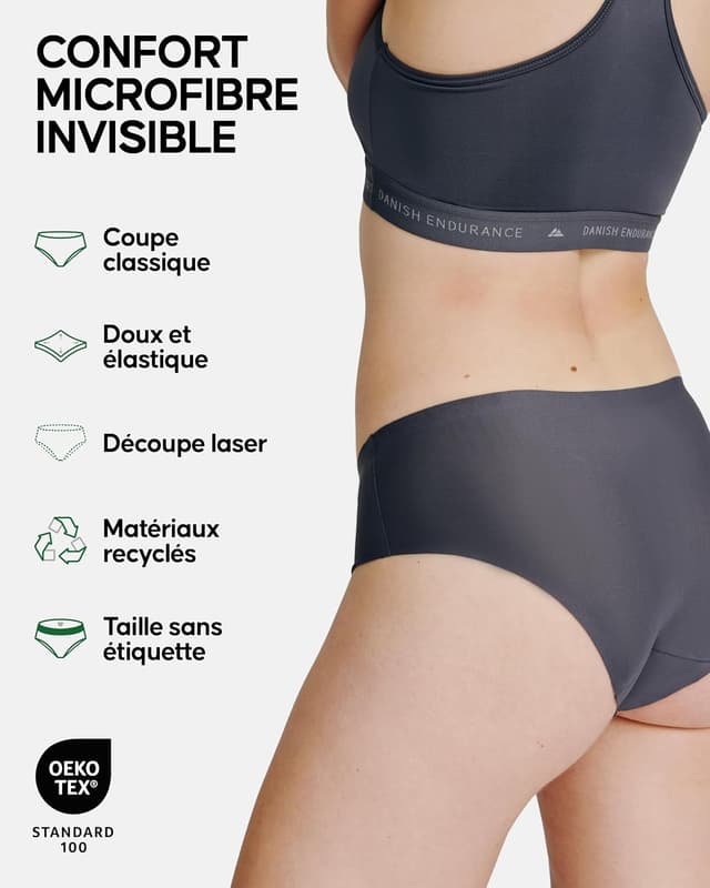 Thumbnail 1 de DANISH ENDURANCE Shorty Invisibles Microfibre