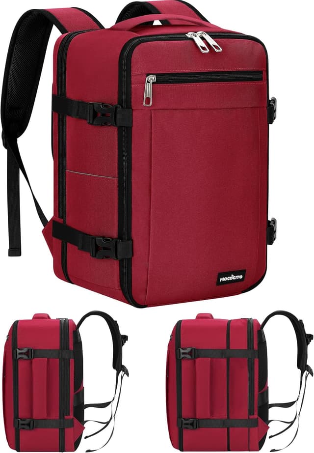 Detalle de MOCOCITO Sac à dos de voyage cabine avion 40x30x20 pour ordinateur 15,6'' – Rouge