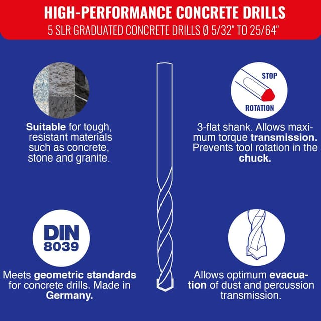 Thumbnail 2 de TIVOLY Caja de Brocas de Hormigón Alto Rendimiento 5 piezas