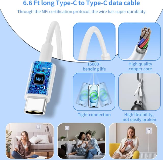 Thumbnail 4 de Apple iPhone 17 USB‑C 20W PD charger with 6ft cable