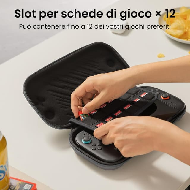 Detalle 2 de tomtoc Custodia per Nintendo Switch 2 (2025) con protezione e 12 cartucce