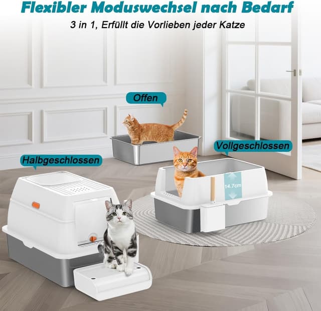 Thumbnail 6 de SZEETECH Katzenklo Edelstahl XL 60x40