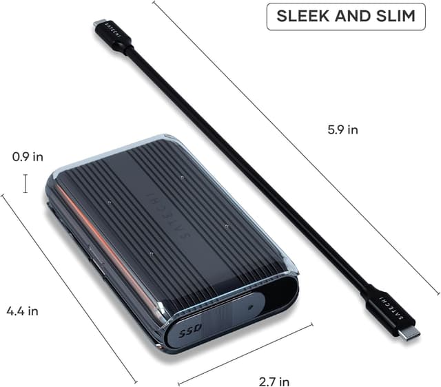 Detalle de SATECHI Custodia SSD M.2 NVMe Pro USB4 40Gbps con dissipatore termico (compatibile 2280/2260/2242/2230, SSD non incluso)