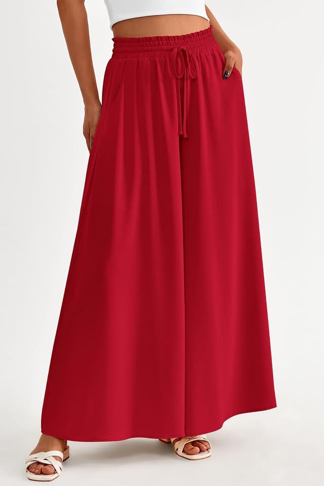 Detalle 2 de PRETTYGARDEN Women’s 2026 Summer High-Waisted Wide Leg Palazzo Pants with Pockets