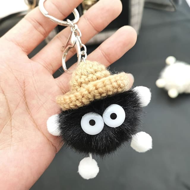 Detalle 2 de ViWaVee Schlüsselanhänger mit Karabiner – niedlicher weicher Plüsch für Auto, Motorrad, Rucksack & Glücksbringer