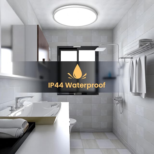 Thumbnail 6 de EASY EAGLE Plafoniera LED da soffitto 36W rotonda 4000K, 3.240 lm, IP44 ultra sottile Ø30 cm