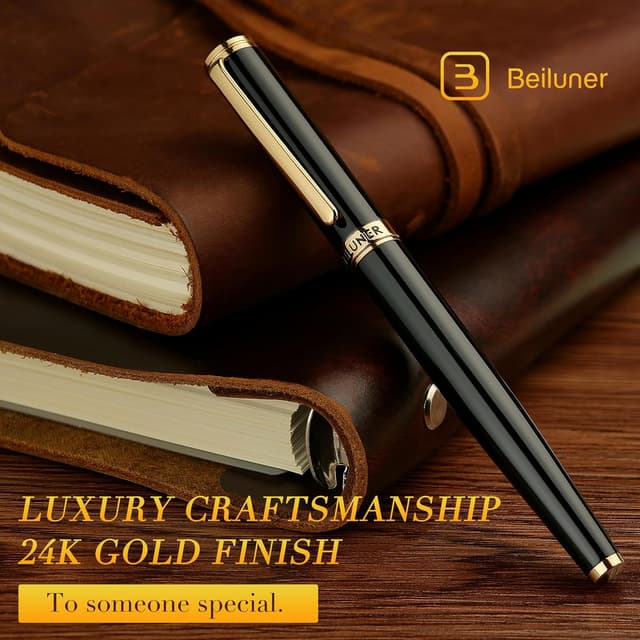 Detalle de BEILUNER Luxury Fountain Pen, 24K nib