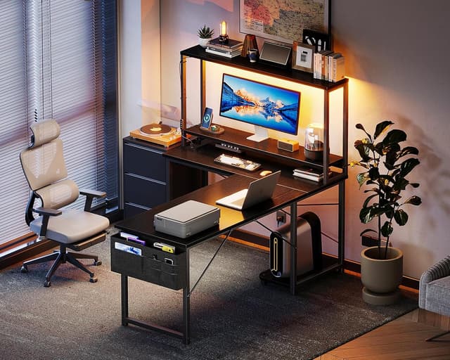 Thumbnail 6 de Coleshome L Shaped gaming desk 135×100 cm