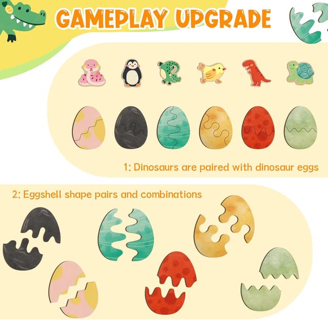 Detalle de Wooden Montessori puzzle 6 animals