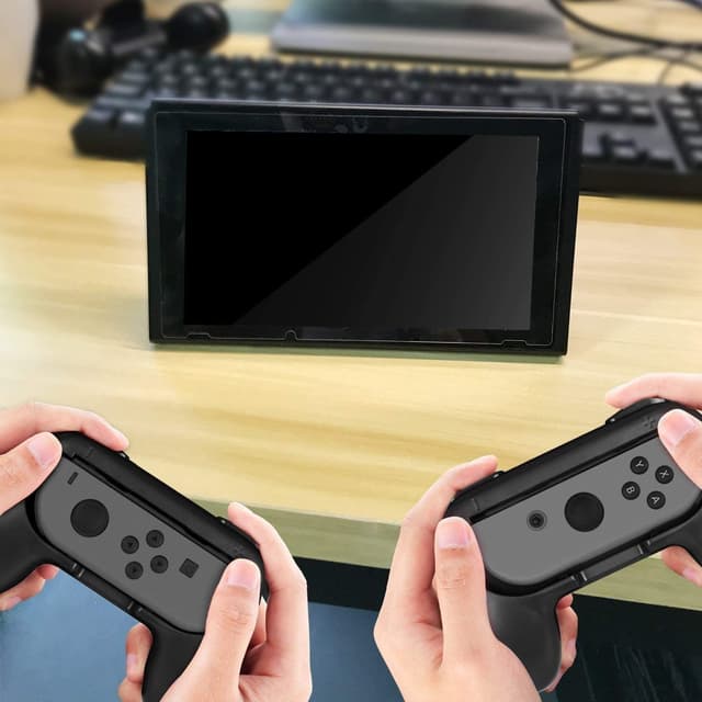 Detalle 2 de FINTIE Grip-Kit für Joy-Con (kompatibel mit Switch/Switch OLED) – 2 Stück, ergonomische Griffe in Schwarz