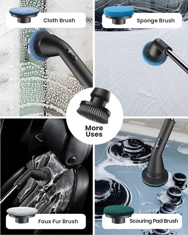 Thumbnail 6 de Leebein Electric Spin Scrubber (2026 Upgraded) with 7 Brush Heads, IPX7 & Extendable Handle