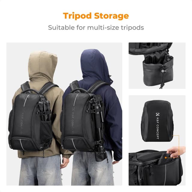 Detalle 1 de K&F Concept Camera Backpack (Large Capacity, 25L) with Raincover