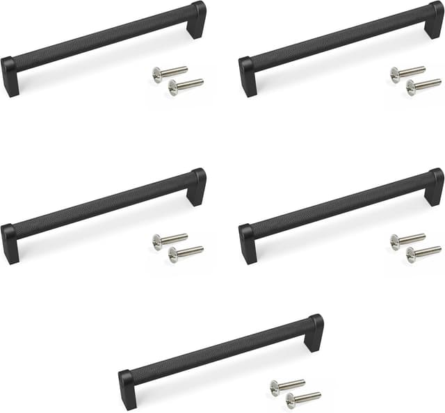 Imagen de Emuca Möbelgriff-Set 5er Schwarz Aluminium 173 mm en OfertitasTOP