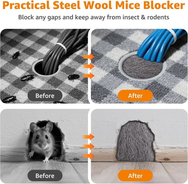 Thumbnail 3 de PICK FOR LIFE Steel Wool Mice Blocker 4 Pack 0000 🐭?
