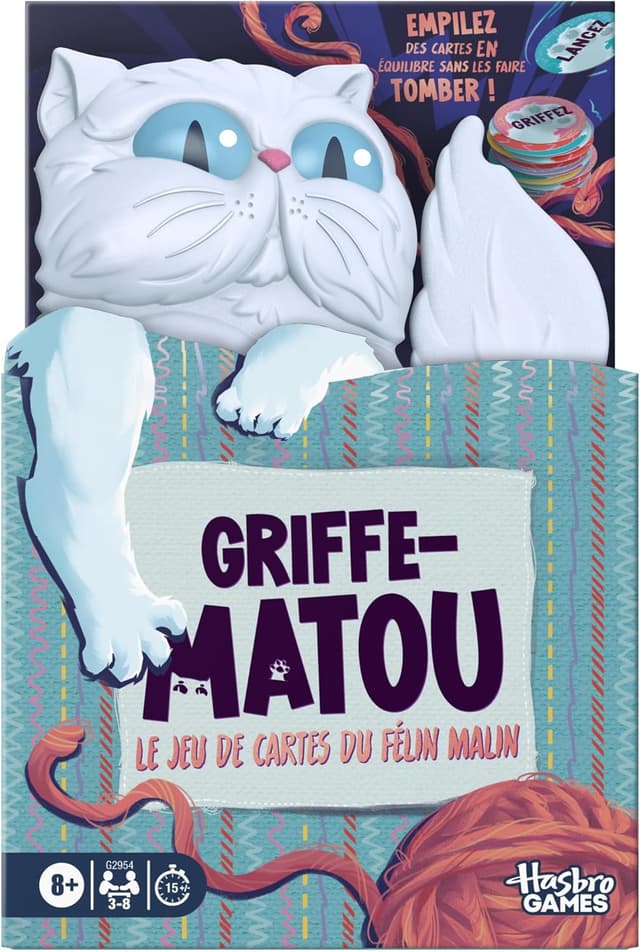 Detalle de Hasbro Gaming Griffe-Matou (édition française) : jeu de cartes du félin malin pour 3 à 6 joueurs dès 8 ans