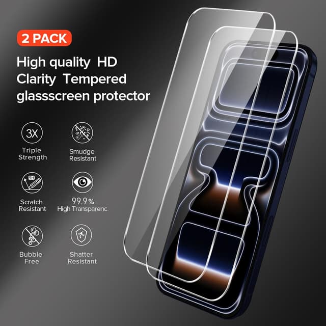 Detalle 2 de Coque ivoler mat pour iPhone 17 Pro (6,3 pouces) + 2 vitres en verre trempé, protection caméra et antichoc