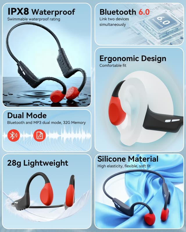 Thumbnail 6 de Knochenschall-Kopfhörer zum Schwimmen 32 GB