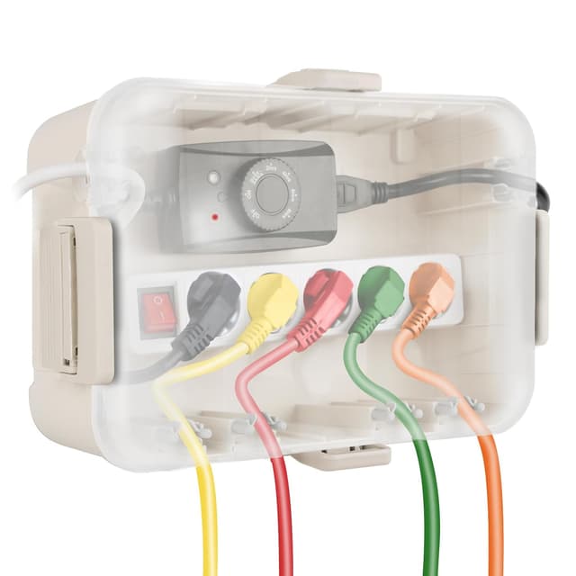 Detalle de Restmo Extra große wasserdichte Kabelbox (IP54) für Outdoor-Kabel, transparenter Deckel – 32 x 22 x 13 cm