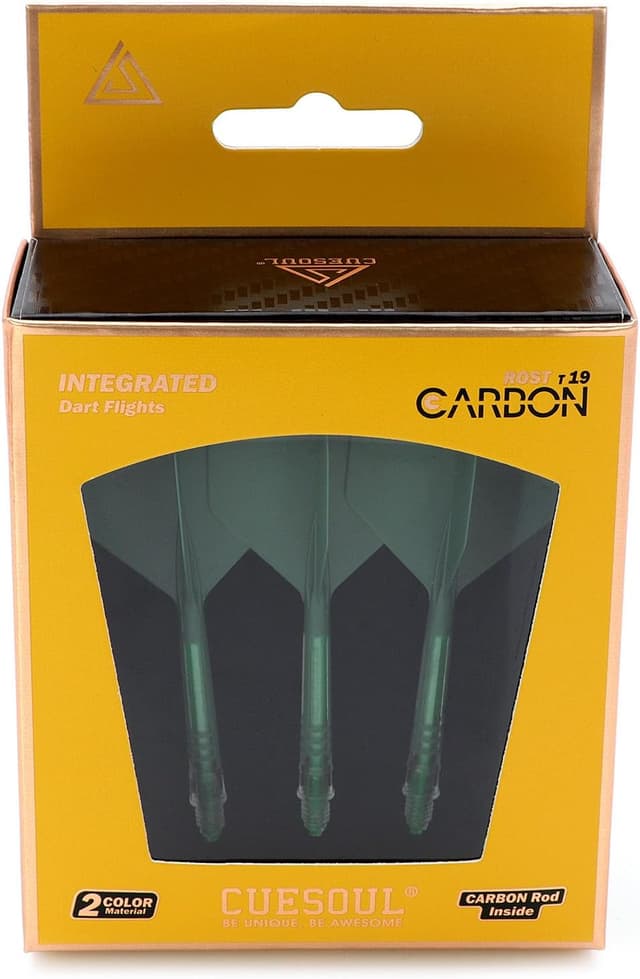 Detalle de Cuesoul ROST T19 carbon integrated dart shaft & flight set (Big Standard shape), 3-pack
