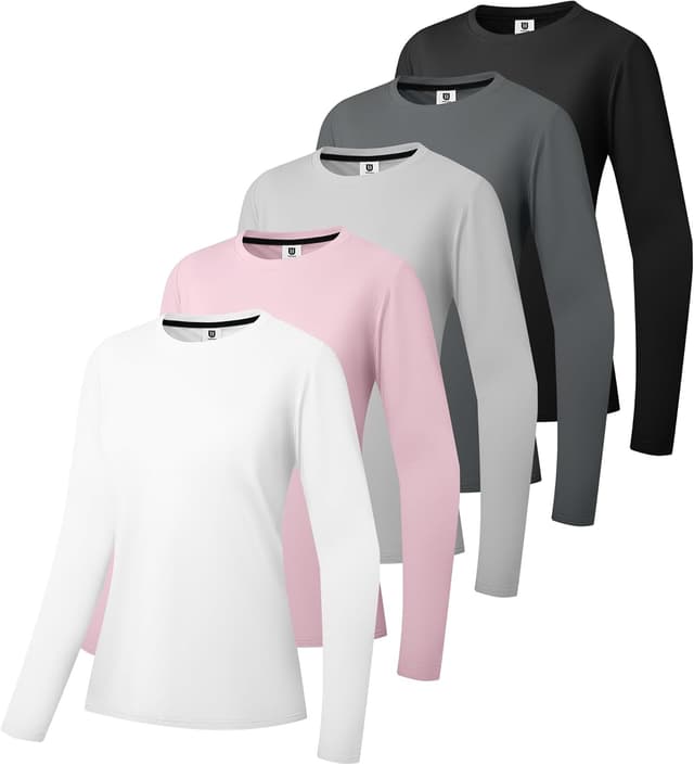 Detalle de Damen Langarm T-Shirt 3er oder 5er Pack mit 60% Baumwolle
