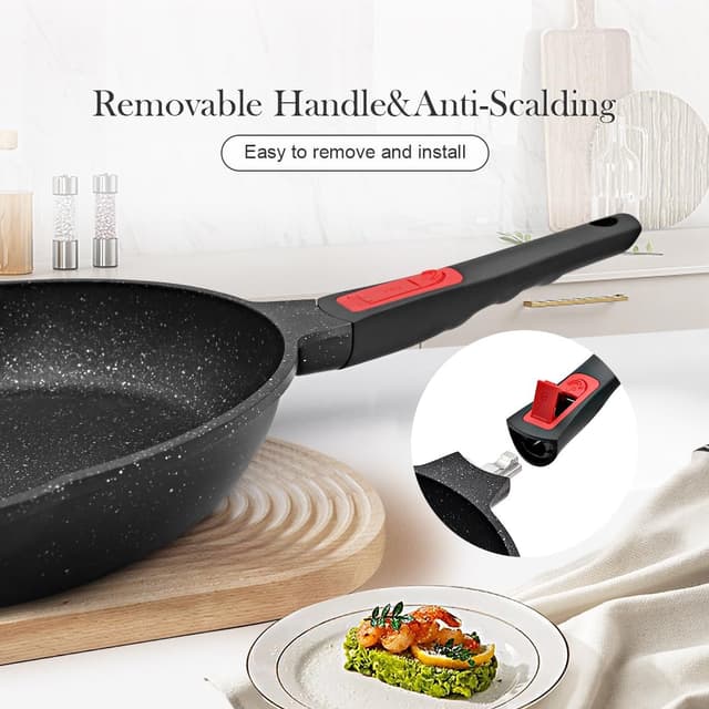 Detalle de Bobikuke Antihaft Pfanne 24 cm für alle Herdarten