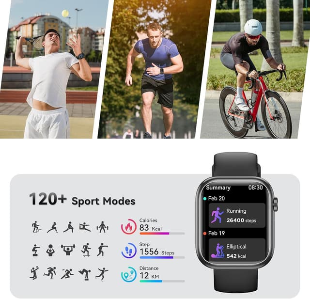 Detalle de Smart Watch for Men & Women (Answer/Make Call) 1.83” Fitness Watch with Heart Rate, Blood Pressure & IP68