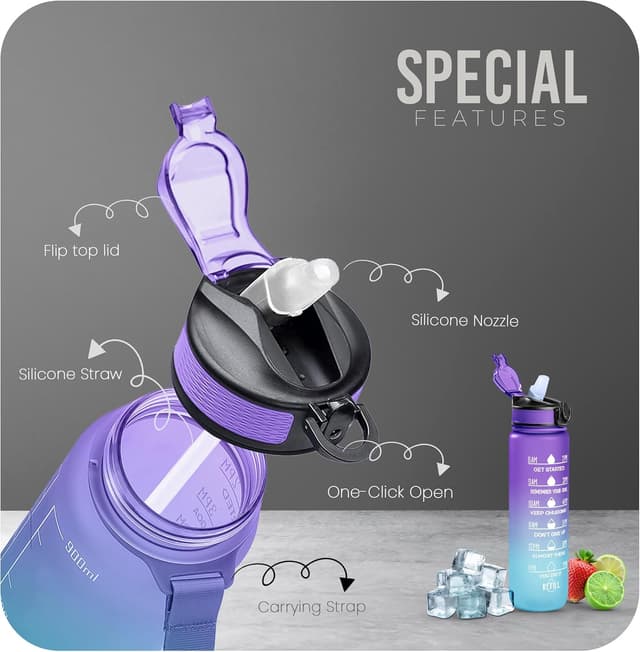 Thumbnail 2 de Roe Tenpo Sports Water Bottle 32oz โ time-marked ๐ง