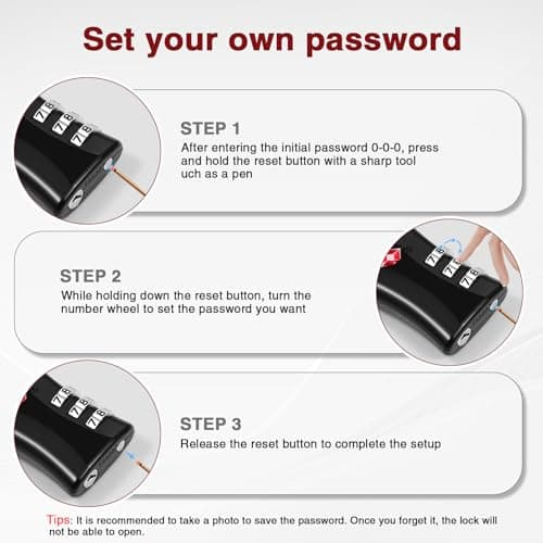 Thumbnail 4 de Oderra Candado Taquilla TSA 3 dígitos — pack 2 🔒