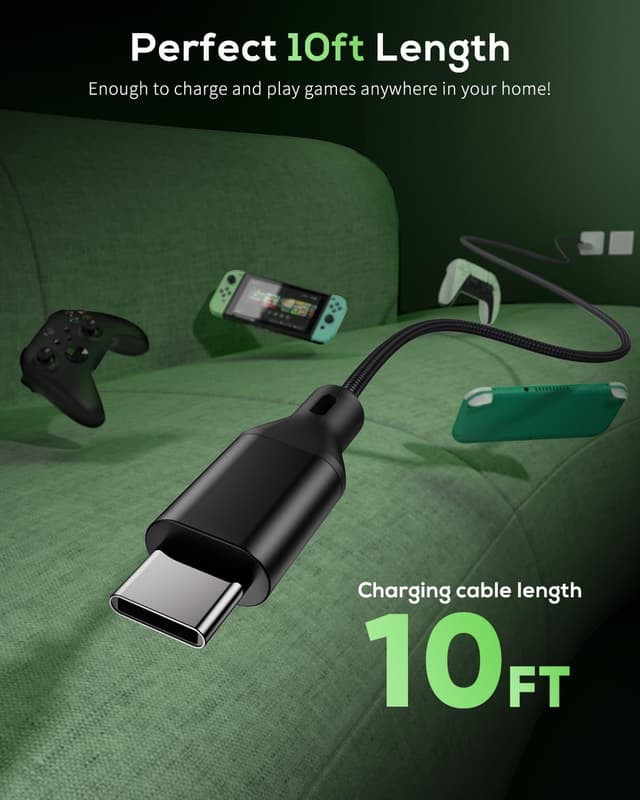 Thumbnail 3 de MENEEA USB-C Charging Cable 10ft for PS5 PS5 Pro Xbox Switch