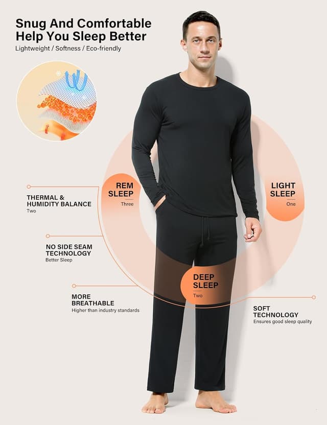 Detalle de Mens pyjamas set with breathable comfort